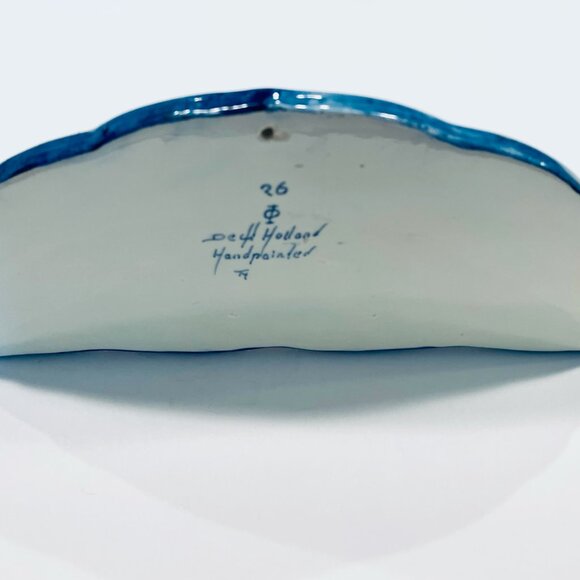 Delft Holland Blue On White Handpainted Floral Ceramic Cutlery Spoon Rack - Picture 3 of 5